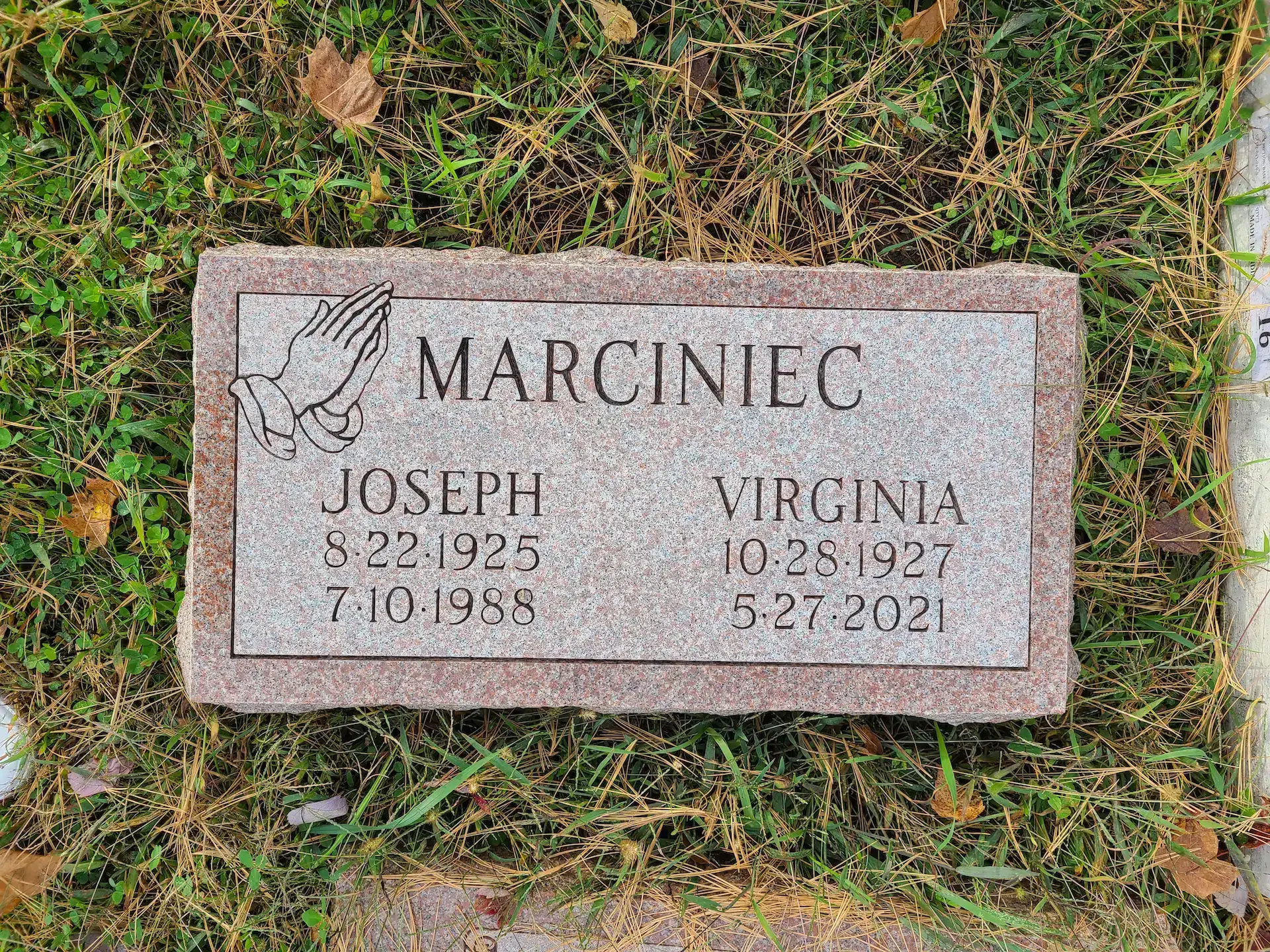Granite Grave Marker hand-carved by Flat Marker Shop in NJ — image 2