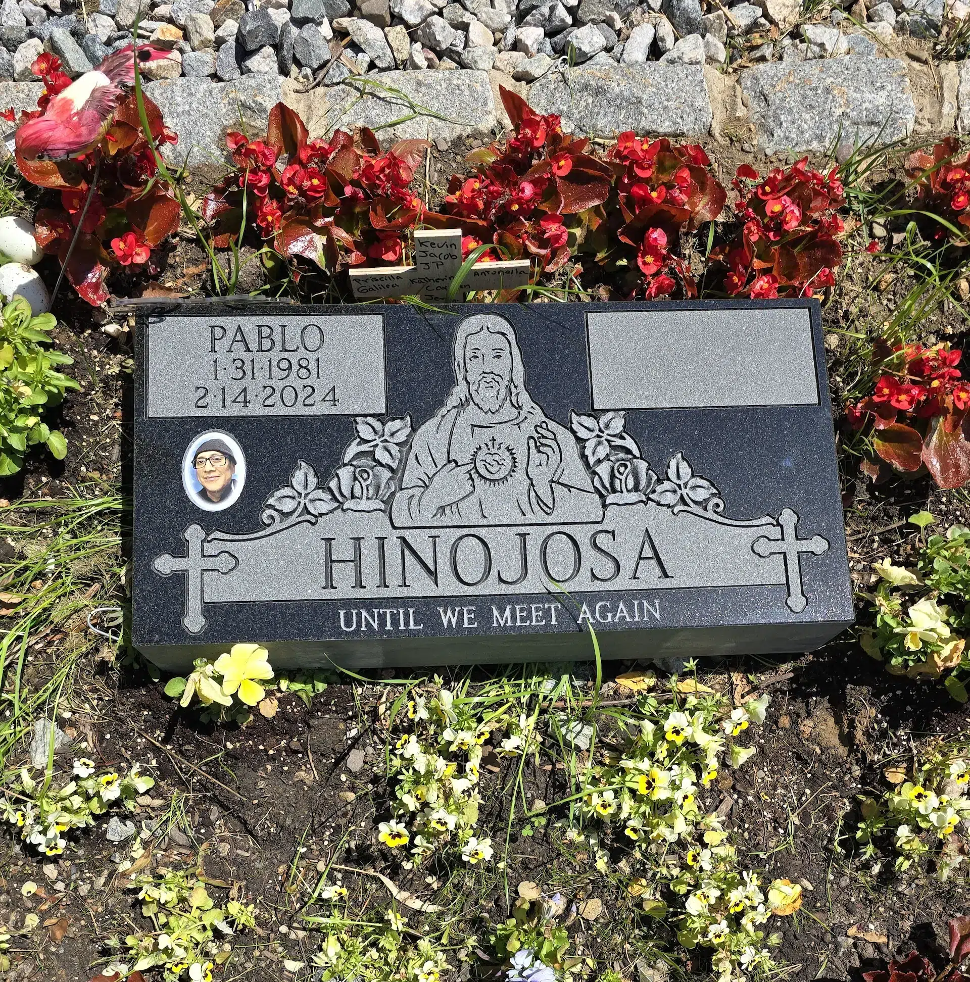 Granite Grave Marker hand-carved by Flat Marker Shop in NJ — image 3