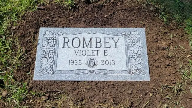 Granite Grave Marker hand-carved by Flat Marker Shop in NJ — image 4